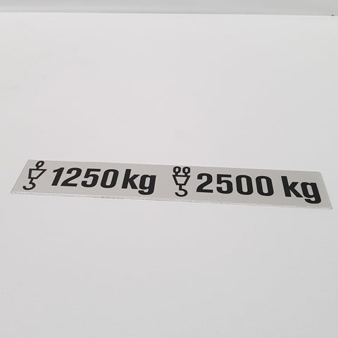 Traglastschild 1250/2500kg 26x142mm